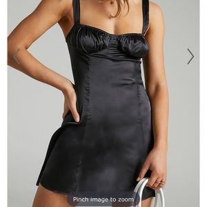 Danielle Berstein Ruched Cup Dress Black